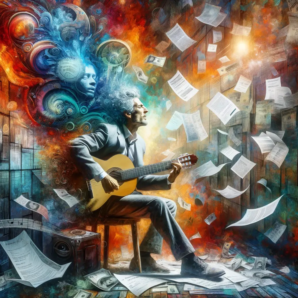 Imagine a musician doing what he loves. Could he be the musician he seems himself as, if he had bills on his mind?