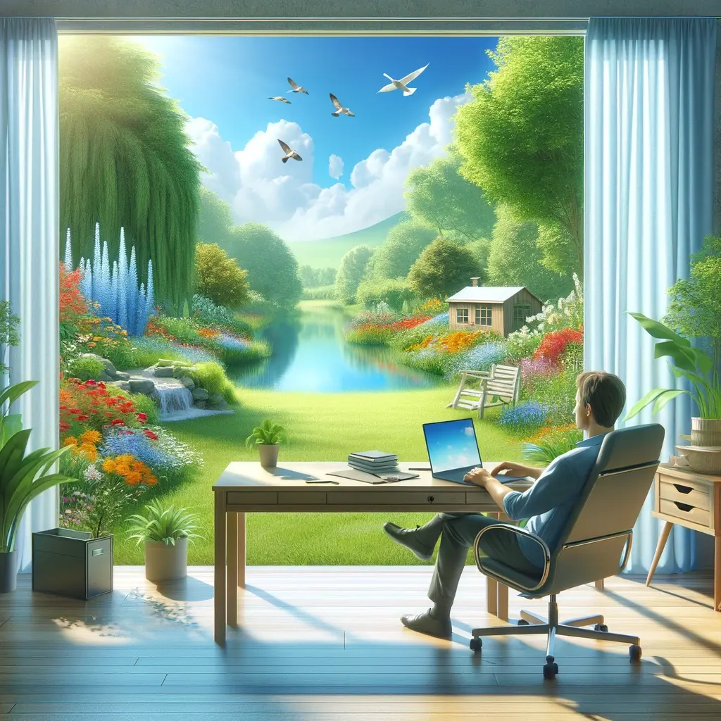 A scene in my mind representing 'work-life balance'.